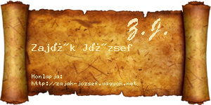 Zaják József névjegykártya